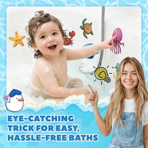 UNEEDE Kids Bathtub Mat Non Slip with 24PCS Bathtub Stickers for Toddlers - Image 4