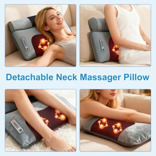 Moclever Full Body Massage Mat with Heat,Electric Massage Pad for Neck,Back Pain Relief,Foldable Cushion Mattress W/Timer & Adjustable Intensity Massager for Home or Office Use (Flannel) - Image 3