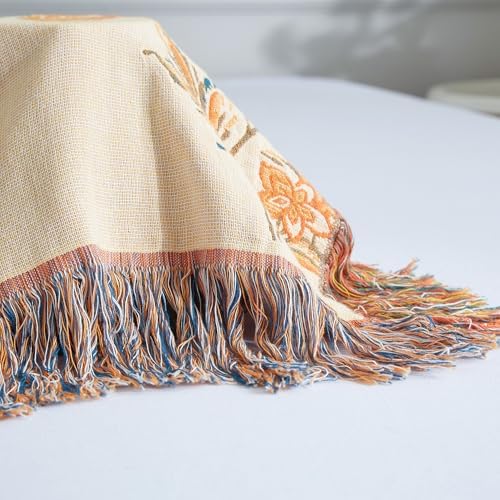 Boho Throw Blanket for Bed 90”x98”, 100% Cotton Blanket for Couch Sofa - Image 7