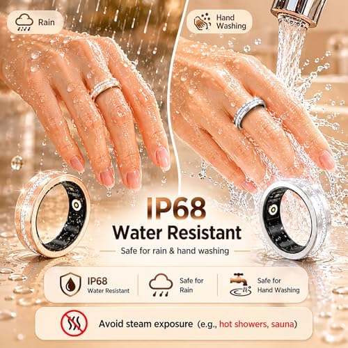 Smart Fitness Ring for Women Diamond Ring Activity Tracker Heart Rate Monitor Sleep Tracker Smart Rings Pedometer Step Counter Calorie Counter Exercise Ladies Rings for Women - Image 7