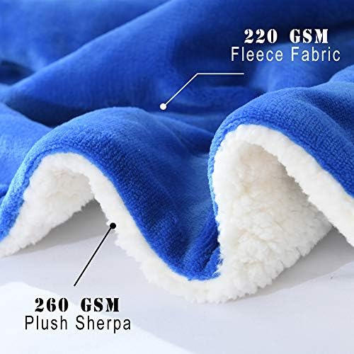 NANPIPER Flannel Blanket Reversible Sherpa Throw Blanket Super Soft Fuzzy Plush Fleece for Bed/Couch Lightweight(50"x60",Princess Blue) - Image 4