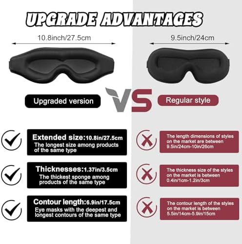 3D Advanced Eye Mask for Sleeping，Ultra Delicate Soft Skin Friendly Eye mask，100% Blackout Sleep Eye Mask for Sleep, Eyelash Extension Sleep mask - Image 2