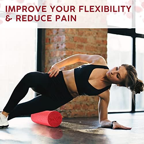 Yes4All Medium Firm Round PE Foam Roller 12, 18, 24, 36 Inches for Pilates, Yoga, Stretching, Balance & Core Exercises - Image 6