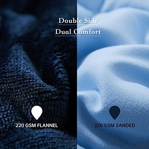 Satwip Weighted Blanket Queen Size 15lbs Fuzzy Warm Flannel Throw Blanket with Soft Breathable Sanded, 60 x 80 inches, Blue - Image 3