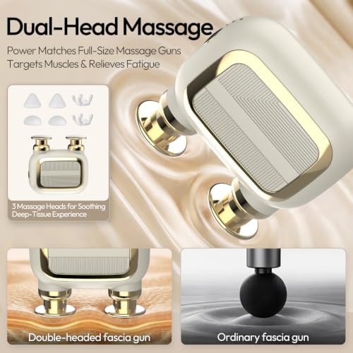 Portable Mini Massage Gun with 3 Speed Vibration Modes and 3 Heads, Heavy-Duty Motor Resists Shutdown Under High Pressure for Leg, Hand, Back Deep Issues - Image 4