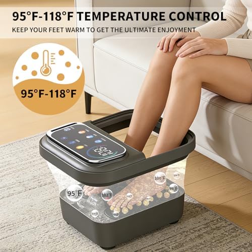 Collapsible Foot Spa Bath with Heat and Massage, Motorized Shiatsu Foot Massager Tub for Plantar Fasciitis & Stress Relief, Temp Control, Bubbles, Remote, Pedicure Spa at Home - Image 6
