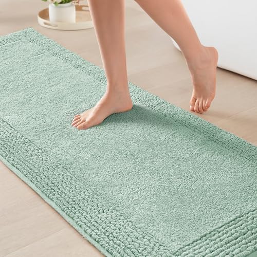 Madison Park Splendor Reversible 100% Cotton Bath Runner, 24 x 72, Green by MADISONPARK