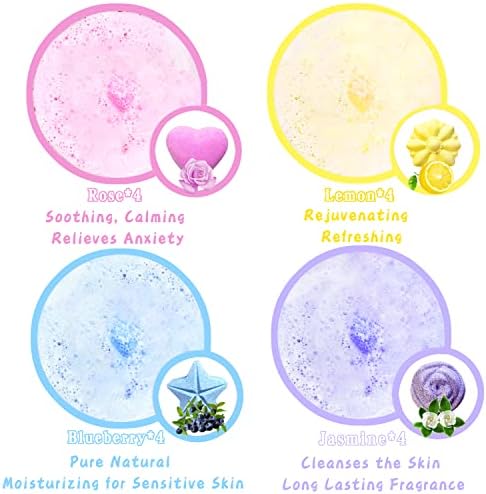 Lanwexy Bath Foot Bombs, 16 Pack Foot Soak with Bath Salt and Tea Tree Oil for Christmas. Organic Natural Handmade Aroma Pure Essential Oil Bubble Feet Balls for Foot Callus, Stubborn Feet Odor Scent. - Image 4
