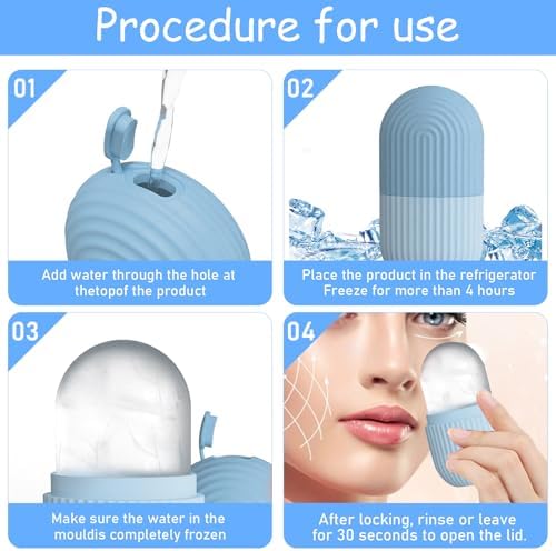 3 Pack Ice Roller for Face Eyes Women Facial Depuffer,Skin Care,Ice Pack Neck Massager,Cooling &Soothing,Beauty Essentials (Blue) - Image 3