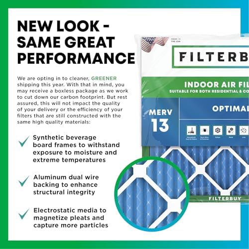 Filterbuy 22x22x1 Air Filter MERV 13 Smoke & Allergy Defense (2-Pack) - Image 3