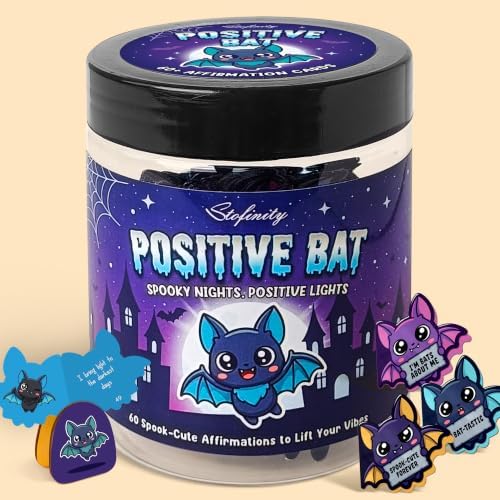 Positive Bat Gifts Horror Gifts for Women, Spooky Halloween Jar for Man by Stofinity