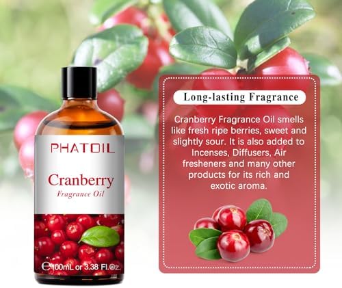 PHATOIL Cranberry Fragrance Oil for Diffuser Aromatherapy 3.38FL.OZ - Image 5