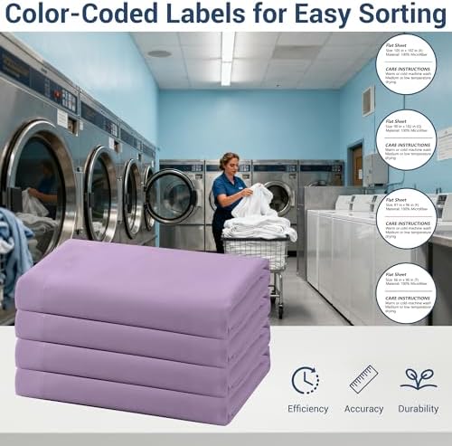 Queen Flat Sheet Only, 1 Pack Top Bed Sheets, Soft Breathable Brushed Microfiber Color-Coded Label Threads, (90"x102",Lavender) - Image 4
