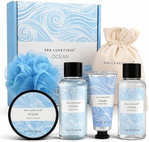 Spa Luxetique Gifts for Women, 6 Pcs Ocean Spa Gift Sets Includes Body Lotion, Hand Cream, Self Care Bath Set, Birthday Day Gifts for Women by spaluxetique