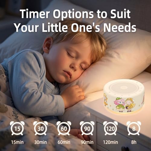 Kipcush White Noise Machine for Baby & Adults, Sleep Sound Machine with 30 Soothing Sounds, 8-Color Night Light, Memory Function, White Noise for Sleeping, Nursery, Office, Travel, Relaxation - Image 4