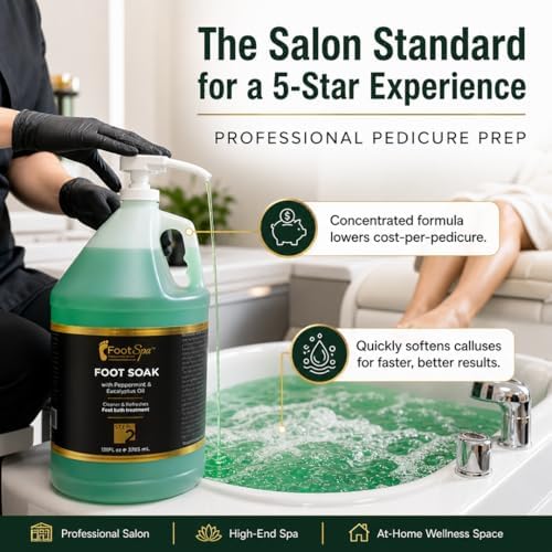 FOOT SPA - Foot Soak - Cleanses, Softens, and Refreshes - Made With Eucalyptus & Peppermint Oil - 128 Oz Gallon - Bulk, Refill Gallon - Image 3