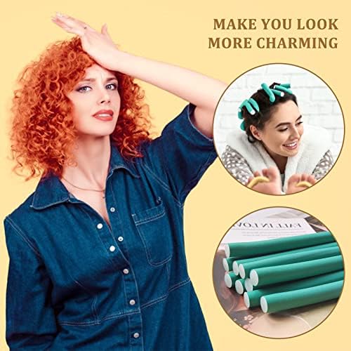 40PCS Flexible Curling Rods Set - No Heat Hair Rollers for Short & Long Hair, Twist Foam Rollers with Comb (Colors Random) - Image 7