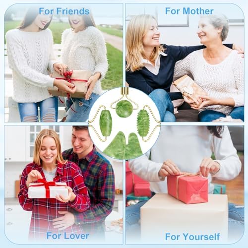 Cooling Natural Jade Face Roller & Gua Sha Tool - Image 3