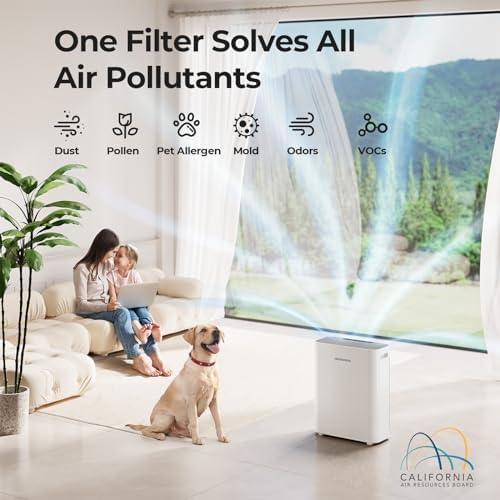 Homvana Air Purifier for Home Larger Room Bedroom, H13 True HEPA Air Filter Purifiers Cleaner, with Auto Mode, Quality Indicator, SilentAir Tech, Ozone Free for Pets Allergies Smokers Dust Pollen etc - Image 2