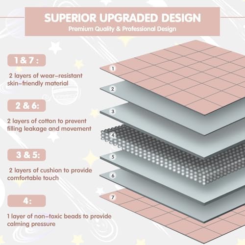 yescool Pink Weighted Blanket 10 Pounds Twin Cooling Weighted Lap Blanket, Heavy Blanket for Sleeping, Weighted Throw Blanket Gifts for 80-110lbs, 40" x60 - Image 7
