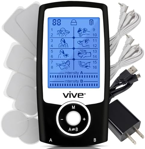 Vive Tens Unit Muscle Stimulator- Stim Machine with Self Sticking by Vive