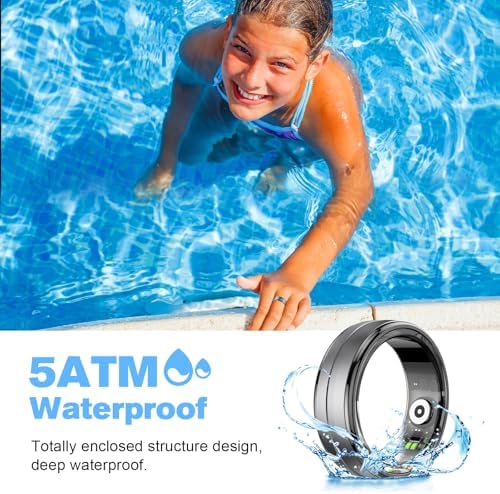 Smart Ring Health Tracker for Men/Women,Fitness Ring Sleep Tracker,Fast Charging for Long-Lasting Use,for Pedometer Exercise,Monitor Sleep, Heart Rate, Stress,Waterproof (Black, 10) - Image 5