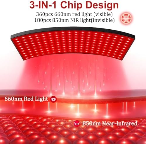 Red Light Therapy for Body Face, Infrared Light Therapy Lamp with Adjustable Stand, 660nm and 850nm Near Infrared LED Lights Panel, Red Infrared Lamp for Full Body - Image 2