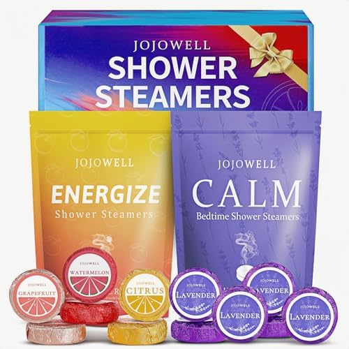 Shower Steamers Aromatherapy - 12 Pack Shower Bomes with Essential Oils, Birthday Gifts for Women Wife, Relaxation Self Care SPA Christmas Gift for Women Mom Grandma Sister by JOJOWELL