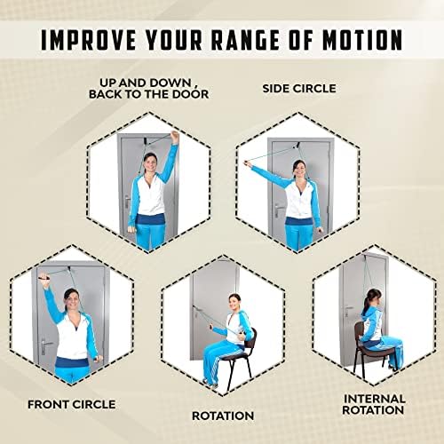 AARAM Pulley with Rope and Door Strap, Easy to Use Exercise Equipment for Frozen Shoulder and Hand/Arm Exercise Material Nylon Plastic, Smooth Action Pulley - Image 3