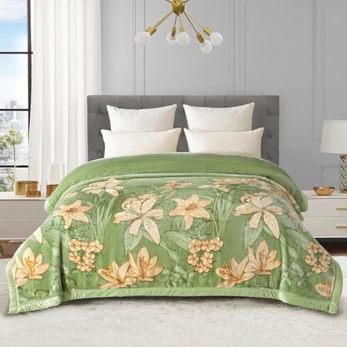 Thick Winter Fleece Blanket Full Size 71×87 inch Korean Mink Throws Blanket,Silky Soft and Warm,2 Ply Reversible Raschel Bed Blankets. - Image 4