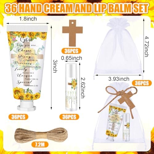 144 Pcs Sunflower Bible Lip Balm Hand Cream Party Favor Gifts - Image 2