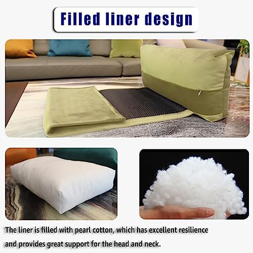 Non-Slip Head Pillow for Recliners - Neck Support Cushion with Velvet Cover for Pain Relief at Home, Office and Travel (Beige) - Image 5