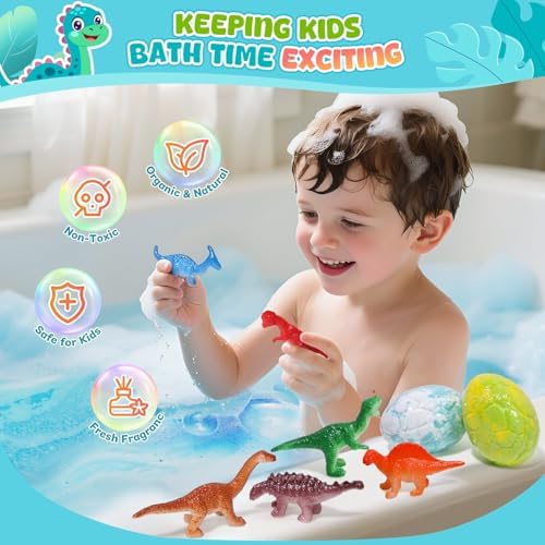 Dinosaur Bath Bombs for Kids with Surprise Inside, Gifts for Kids - Image 3