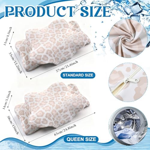 Hahafelt Cooling Cervical Neck Pillowcase,Leopard Print Color,Queen Size - Image 2