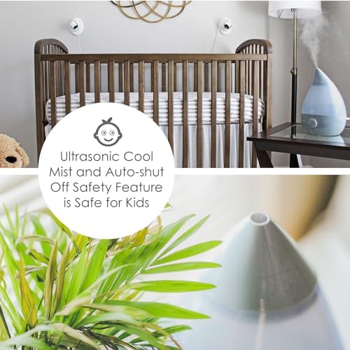 Crane Ultrasonic Cool Mist Humidifier for Bedroom, Baby Nursery, Kids Room, Plants, or Office, Large 1 Gallon Tank, Filter Optional, Grey - Image 3