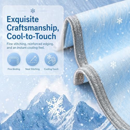 Twin XL Size Cooling Blanket for Hot Sleepers - Lightweight Breathable Cool Cold Blanket - Keep Cool for Night Sweats, Soft Thin Ice Blankets for Bed Couch Sofa, (Light Blue, 60"x90") - Image 7