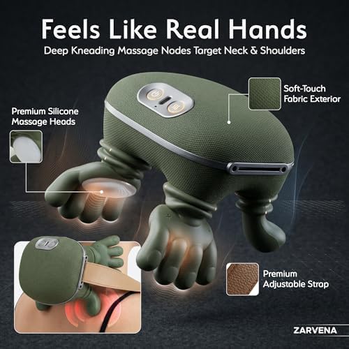 Neck Massager with Heat, Deep Kneading for Neck and Upper Shoulder Relief, Firm Shiatsu Pressure, 3 Modes, Cordless with Adjustable Strap - Image 2