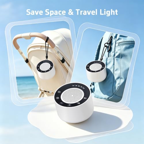 Small Sound Machine Portable White Noise Machine Baby Shushing Brown Noise Machine with 30 Soothing Sounds for Baby Kids Adults 5 Timers 32 Volume Levels Sleep Sounds Machine for Home Travel Office - Image 6