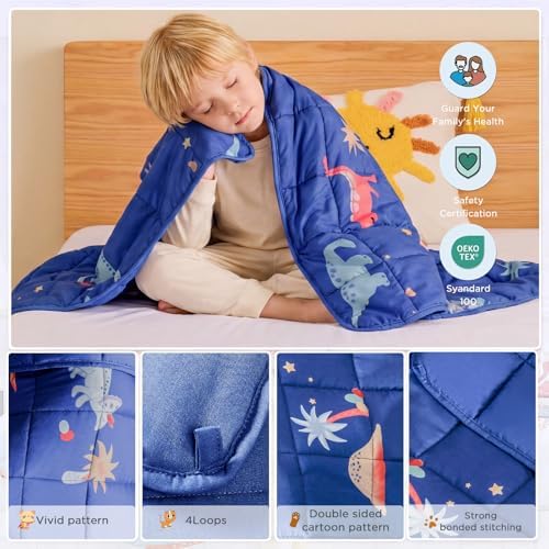 Weighted Blanket - 3 lbs Dinosaur Blue Heavy Blanket - Small Size Breathable Lap Blanket(36 * 48 inches, 3 lbs) - Image 4