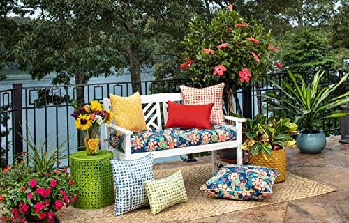 Pillow Perfect Paisley Indoor/Outdoor Accent Throw Pillow, Plush Fill, Weather, and Fade Resistant, Floor - 25" x 25", Blue/Green Party, 1 Count - Image 3