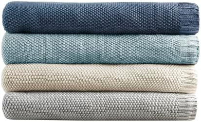 INK+IVY Bree Knit All Season Blanket Lightweight for Summer, King, Indigo - Image 5