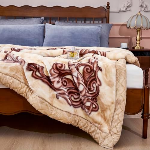 Korean Mink Blanket 59×79 inch, Silky Soft and Warm,2 Ply Reversible Raschel Bed Blanket for Single Bed. - Image 7