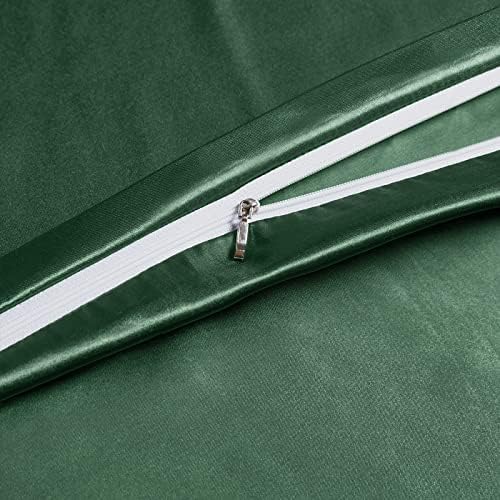 NSGZ Satin Duvet Cover for Weighted Blanket, 48x72, 8 Ties, Dark Green - Image 3