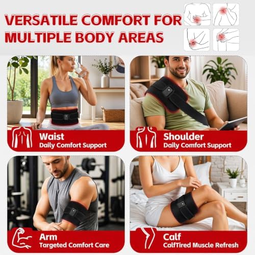 Red Light Therapy Pad for Body, 660nm & 850nm Red Light Therapy Wrap with 60 LED Lights, 5000mAh Rechargeable Battery, Flexible Portable Light Therapy Pad for Back, Knee, Post-Workout Relaxation - Image 3