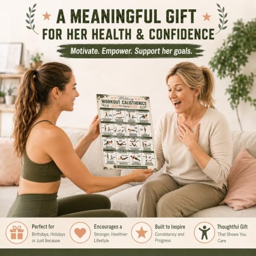 2pcs Military Calisthenics Workout for Women Poster Unframed 12x18 in - Image 4