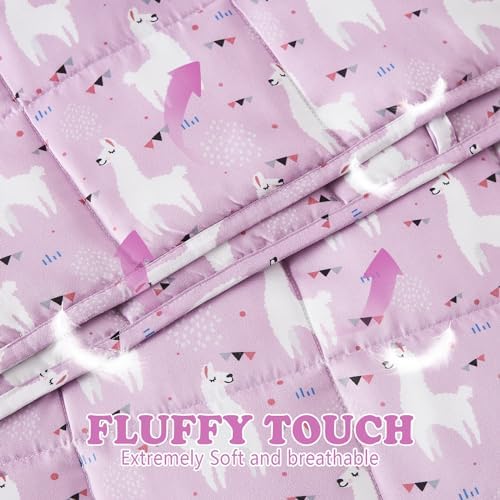 Weighted Blanket - 3 lbs Purple Alpaca Heavy Blanket, 20"x30", Small Size Breathable Lap Blanket - Image 4