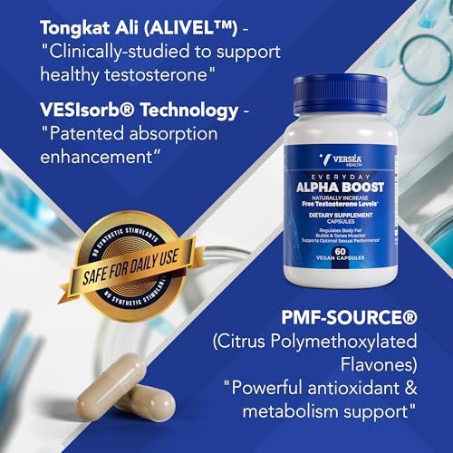 Alpha Boost – Natural Free Testosterone Support, Energy, Stamina, Endurance & Vitality for Men & Women, Multivitamin for Healthy Aging & Performance & Utilizes VESIsorb® (60 Ct) - Image 4