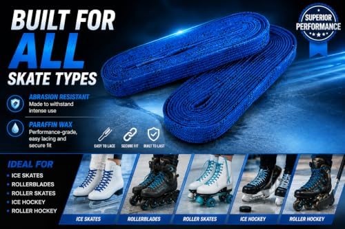 Rollerex Gladiator Waxed Skate Laces (Multiple Size & Color Options) - Quad, Ice, Roller, More - Image 3