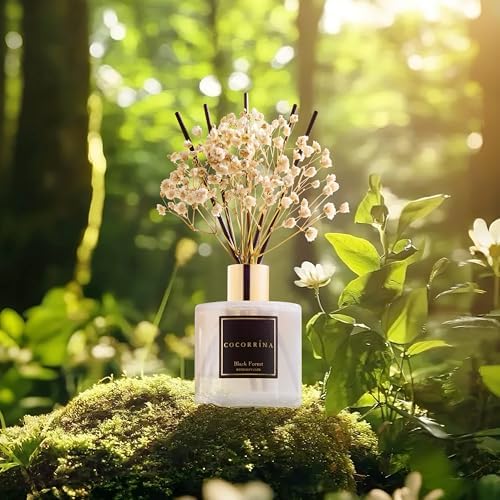Cocorrína Reed Diffuser Sets, 6.7 fl oz. Black Forest Diffuser with Sticks Home Fragrance Reed Diffuser for Bathroom Shelf Decor (Pack of 2) - Image 4