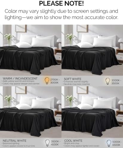 2-Pack Twin Flat Sheets Only 66x96 Microfiber Twin Size Top Sheet Black - Image 5